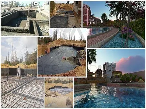 خرسانات وعزل حمامات السباحة